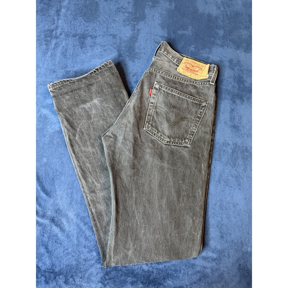 Vtg Levis 501XX Button Fly Denim Jeans Made In USA 32x36 Black 00501-0660